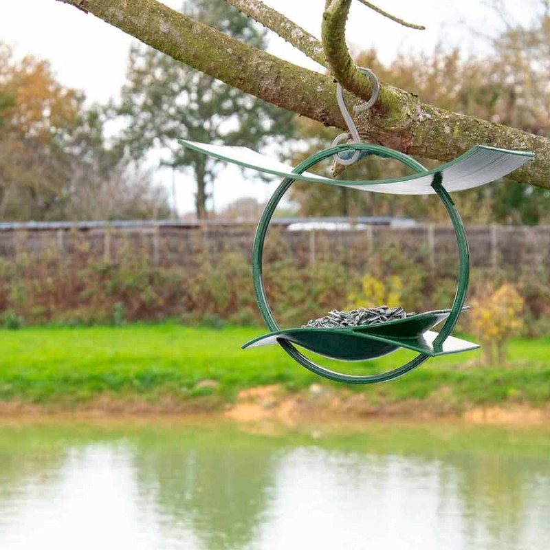 Mangeoire pour oiseaux décorative Zen  - Couleurs: Vert Foncé