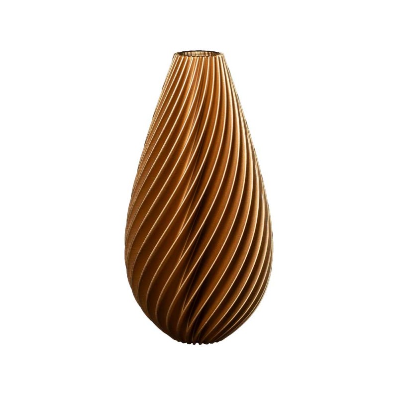 Vase haut design motif Spirale  - Couleurs: Or - Volume: 4 L