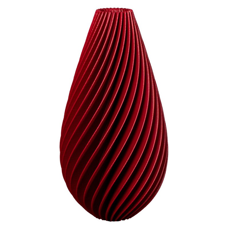 Vase haut design motif Spirale  - Couleurs: Rouge - Volume: 4 L