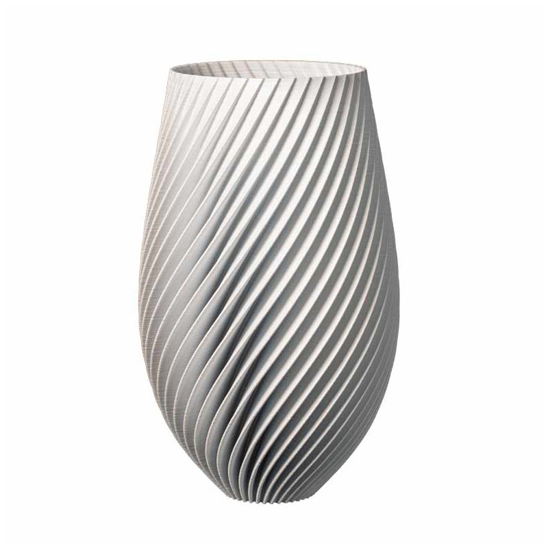 Cache-pot haut design Spirale  - Couleurs: Blanc - Volume: 9L