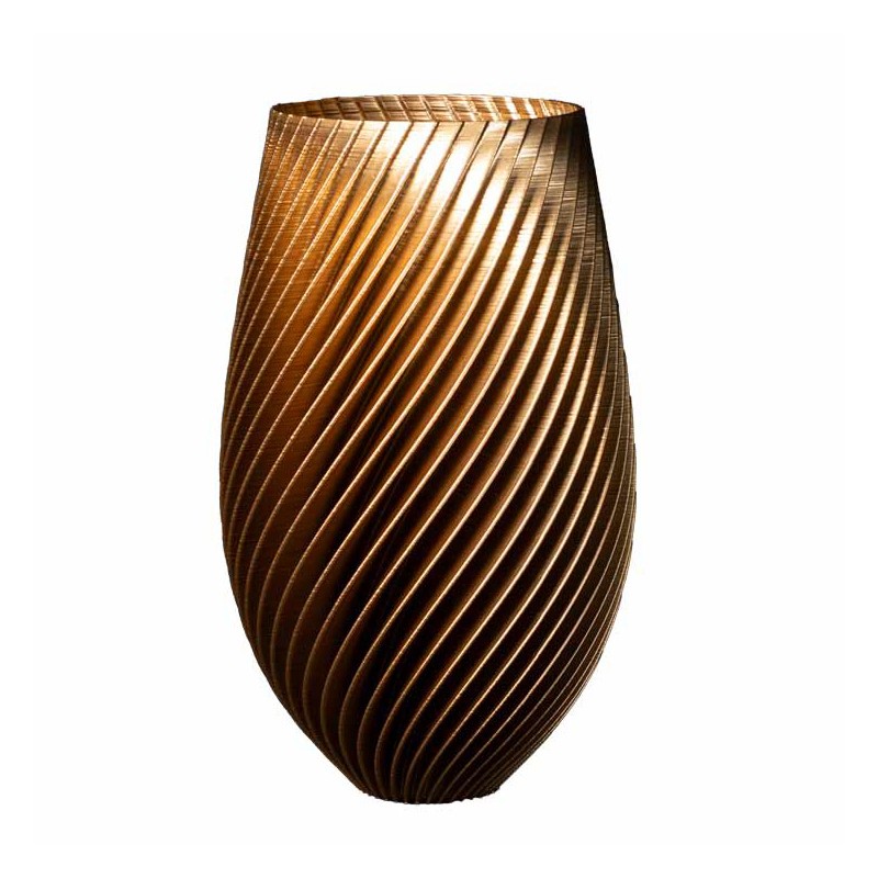 Cache-pot haut design Spirale  - Couleurs: Or - Volume: 9L