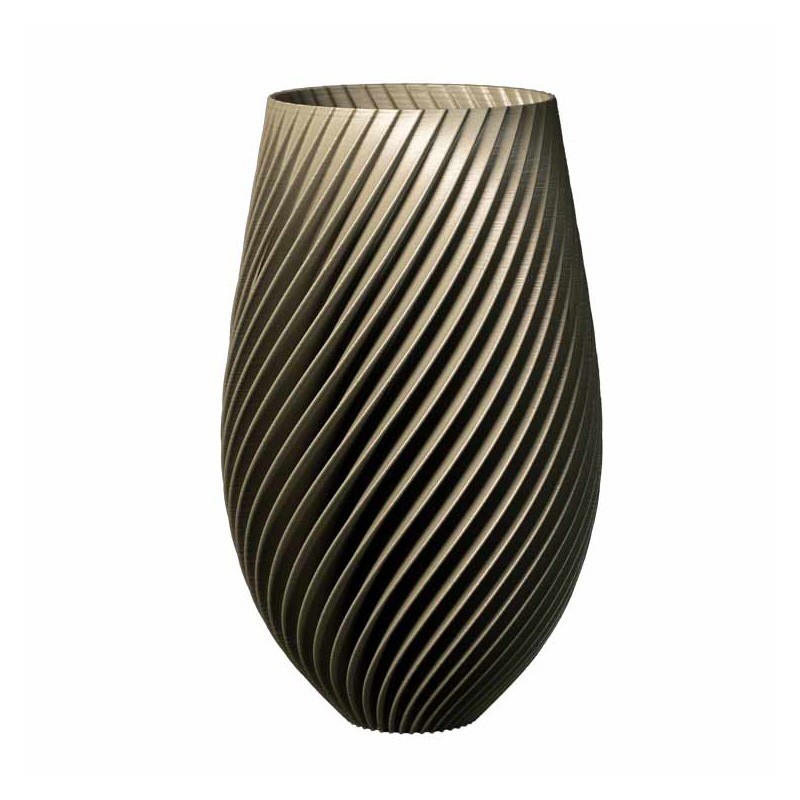 Cache-pot haut design Spirale  - Couleurs: Gris - Volume: 9L