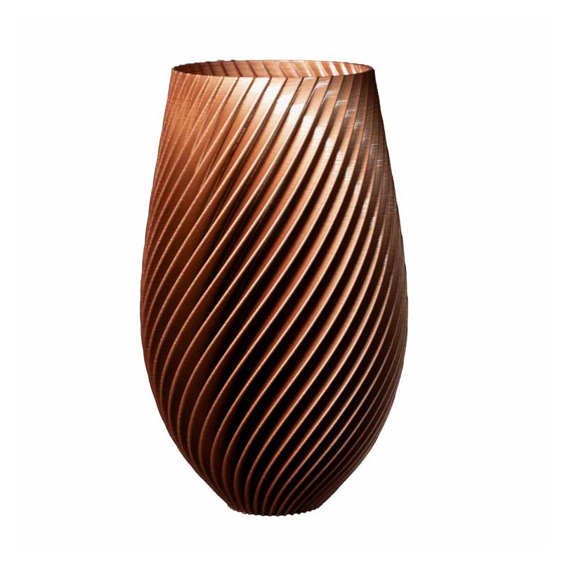 Cache-pot haut design Spirale  - Couleurs: Cuivre - Volume: 9L