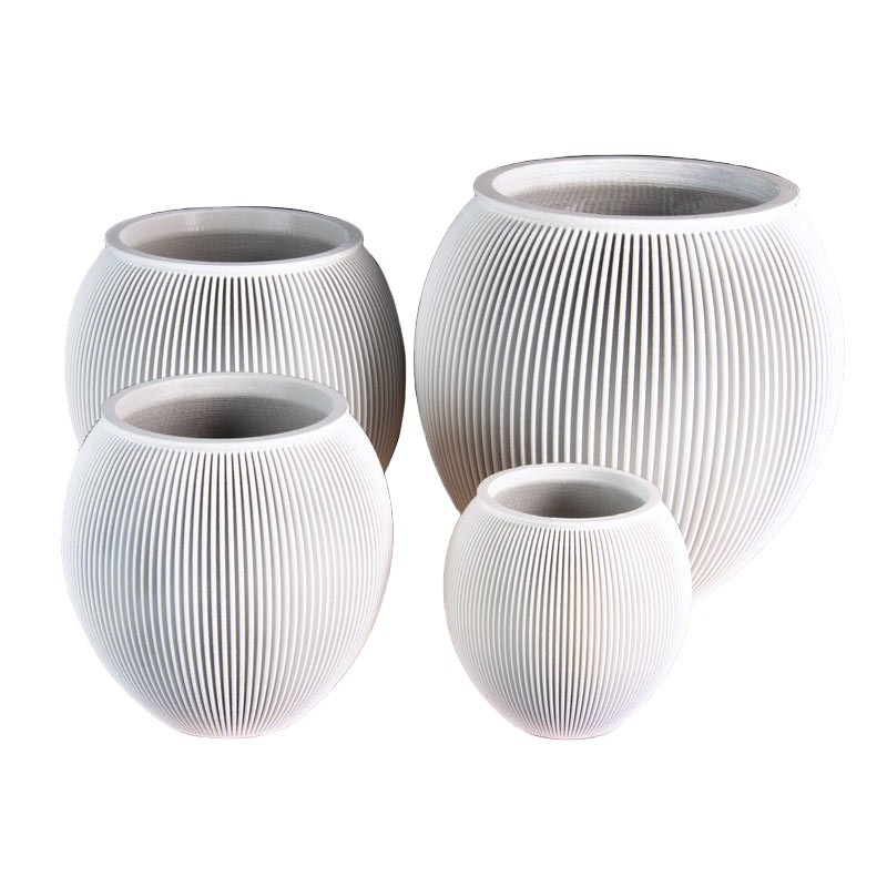 Cache-pot design Alinéa intérieur extérieur  - Couleurs: Blanc - Volume: 2L
