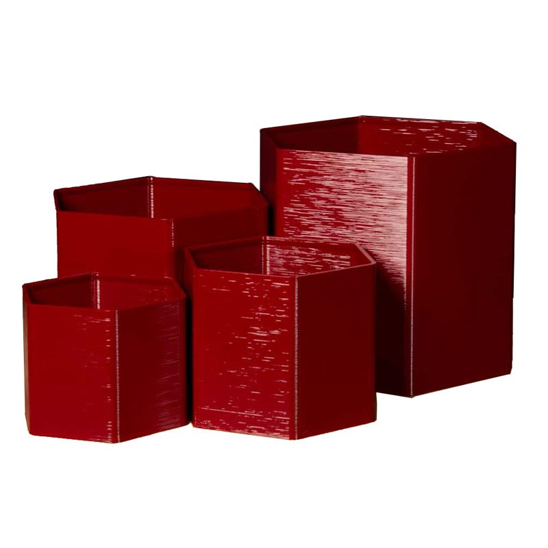 Pot de fleur Forme hexagonale  - Couleurs: Rouge - Volume: 4L