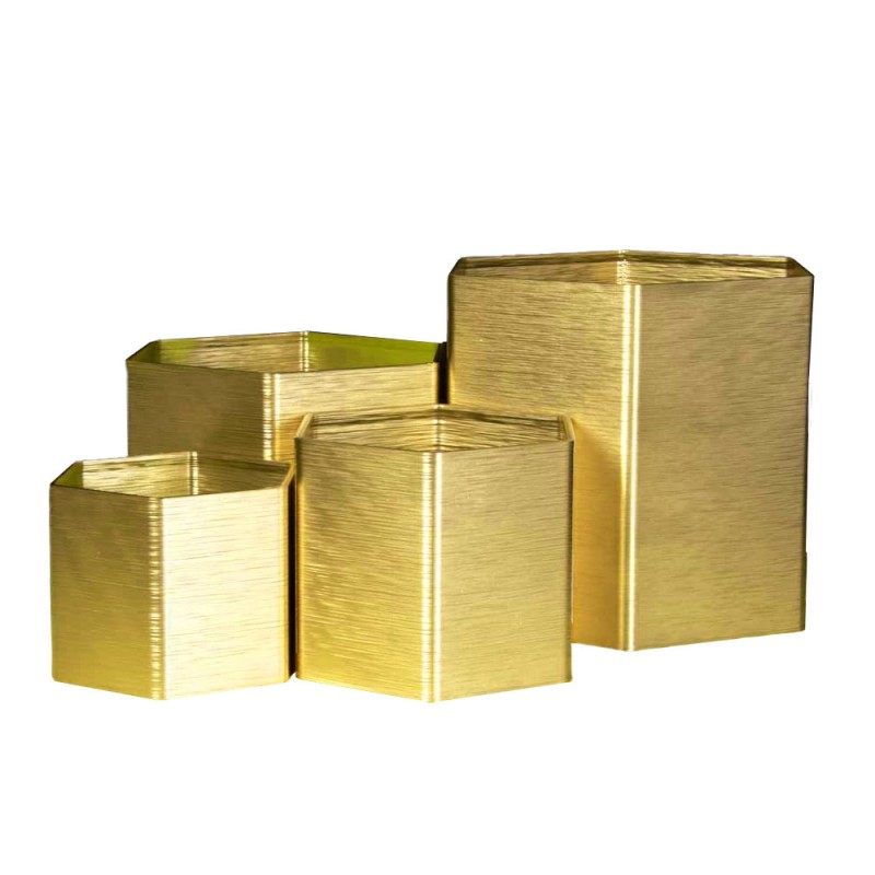 Pot de fleur Forme hexagonale - Couleurs: Or - Volume: 4L Pot de fleur Forme hexagonale - Couleurs: Or - Volume: 4L
