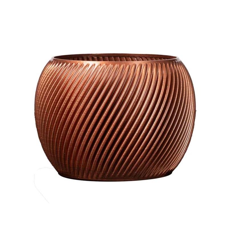 Cache-pot rond intérieur- extérieur Distinction  - Couleurs: Cuivre - Volume: 6L