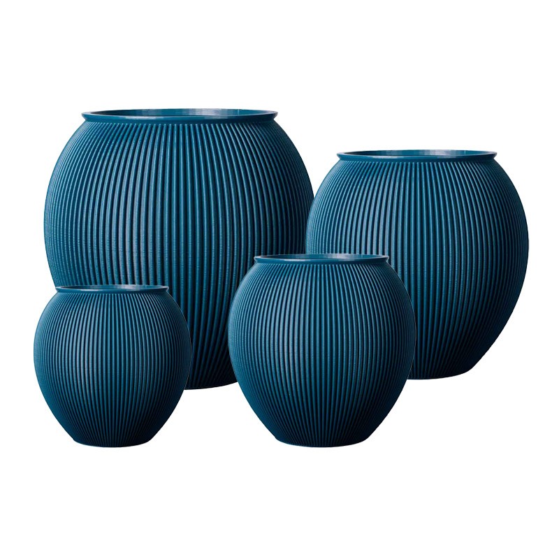 Cache-pot design Alinéa intérieur extérieur  - Couleurs: Bleu paon - Volume: 9L