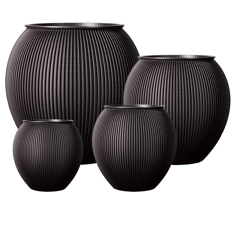 Cache-pot design Alinéa intérieur extérieur  - Couleurs: Gris anthracite - Volume: 9L