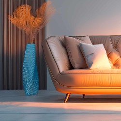 Vase haut motif en relief Ananas