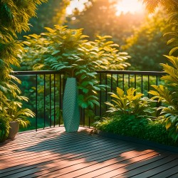 Vase haut motif en relief Ananas