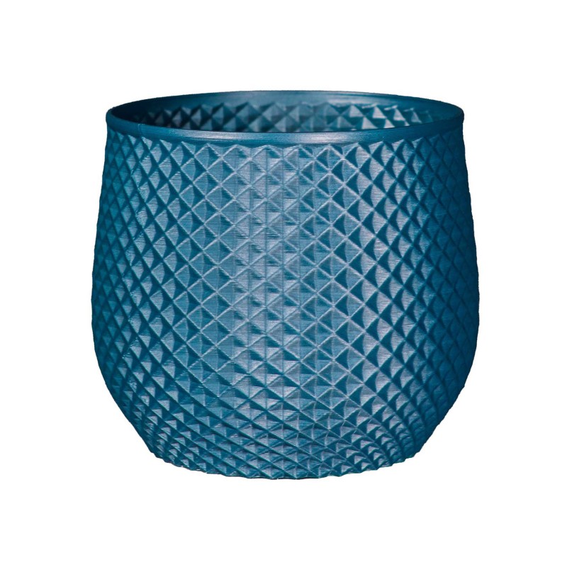 Grand cache pot de fleurs extérieur intérieur design moderne Ananas  - Couleurs: Bleu paon - Volume: 7L