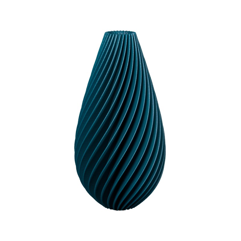 Vase haut design Spirilus  - Couleurs: Bleu paon - Volume: 5L