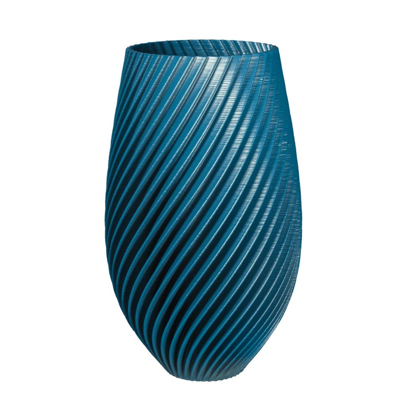 Cache-pot haut design Spirilus  - Couleurs: Bleu paon - Volume: 10L