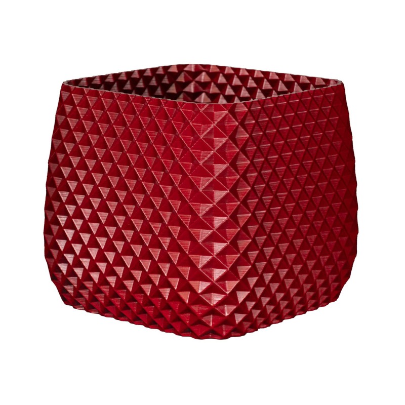 Jardinière carrée balcon et jardin - Design Ananas  - Couleurs: Rouge - Volume: 10L