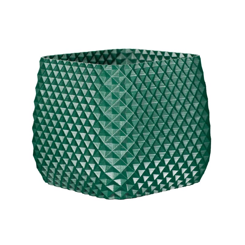 Jardinière carrée balcon et jardin - Design Ananas  - Couleurs: Vert Foncé - Volume: 10L