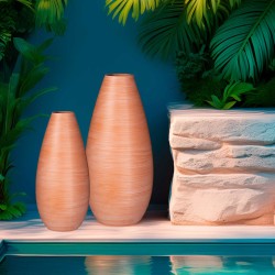 Vase effet terre cuite – Plastique robuste, rendu naturel, idéal plante et déco