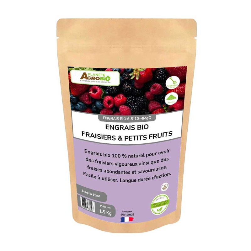 Engrais bio fraisiers et fruits rouges - granulés 1.5kg - Iriso