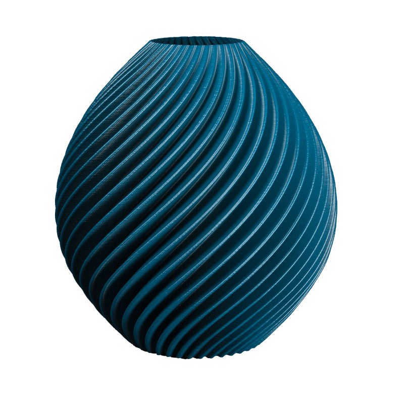 Vase rond design Spirilus  - Couleurs: Bleu paon - Volume: 6L