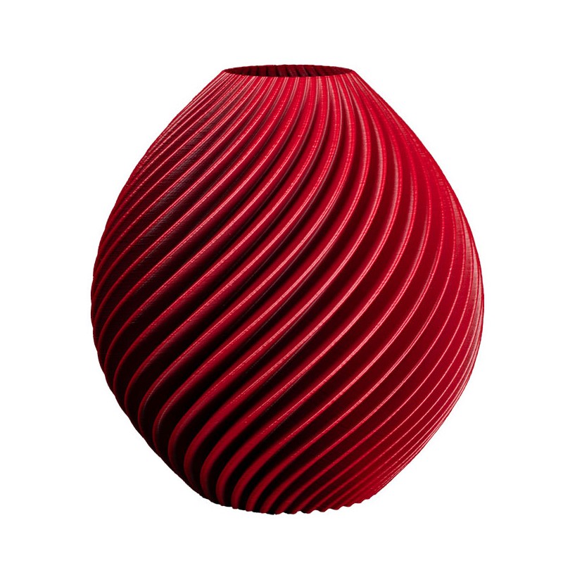 Vase rond design Spirilus  - Couleurs: Rouge - Volume: 6L