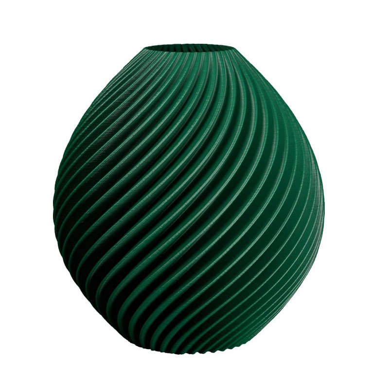 Vase rond design Spirilus  - Couleurs: Vert Foncé - Volume: 6L