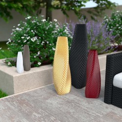 Vase haut motif en relief Ananas