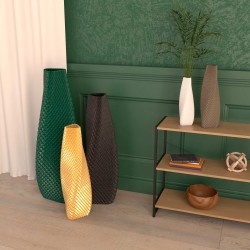 Vase haut motif en relief Ananas