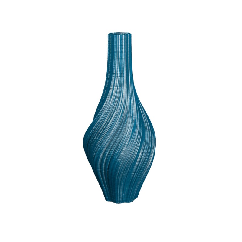 Vase design forme amphore Oniris  - Couleurs: Bleu paon - Volume: 3L