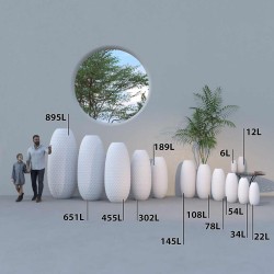 Grand vase extérieur relief Ananas