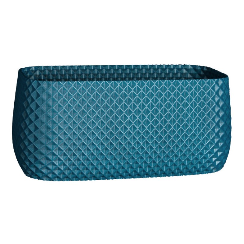 Jardinière rectangulaire design - Pot extérieur et intérieur  - Couleurs: Bleu paon - Volume: 6L