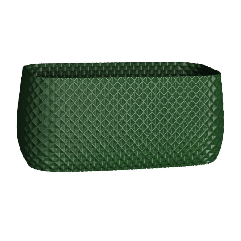 Jardinière rectangulaire design - Pot extérieur et intérieur  - Couleurs: Vert Foncé - Volume: 6L