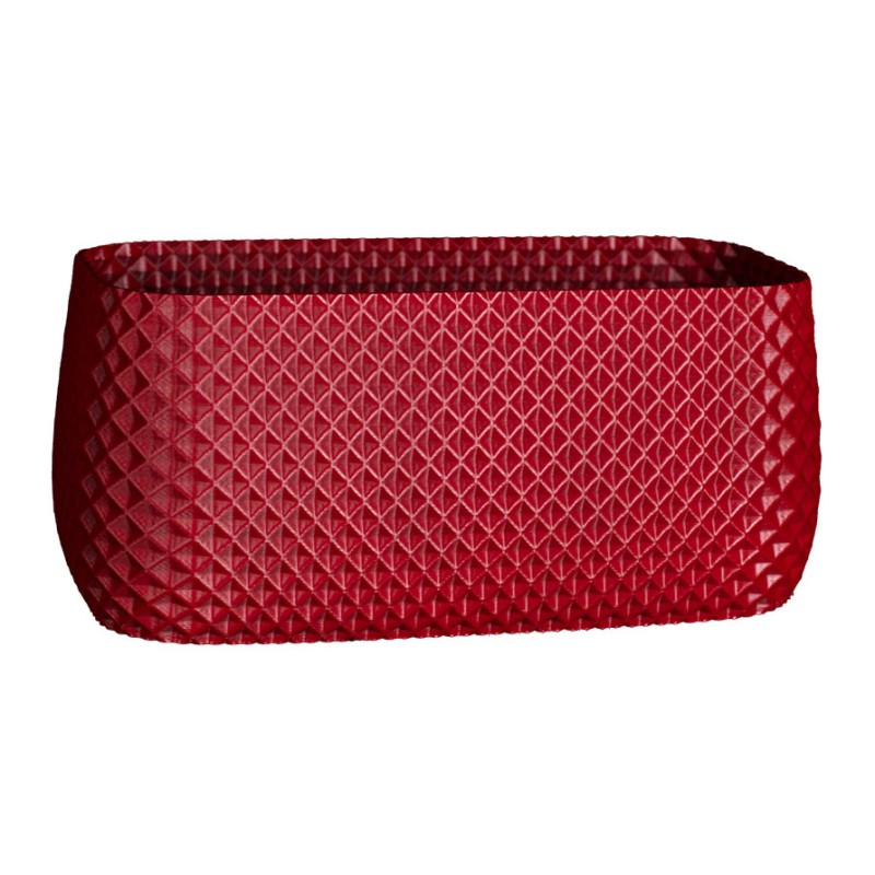 Jardinière rectangulaire design - Pot extérieur et intérieur  - Couleurs: Rouge - Volume: 6L