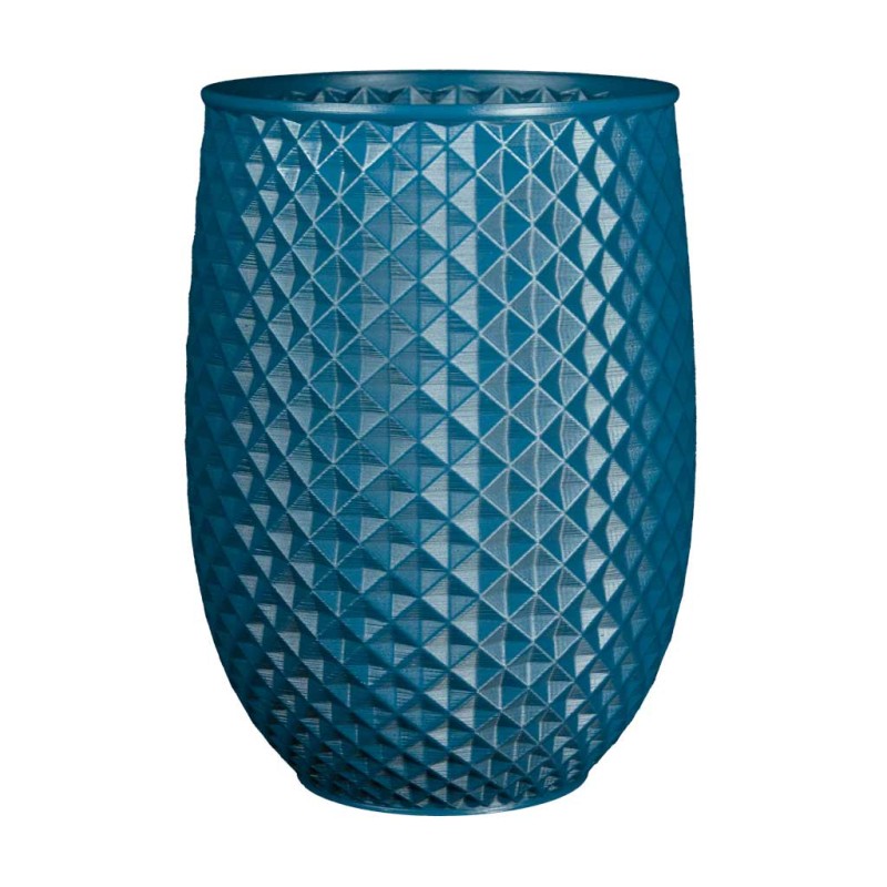 Cache pot haut design Ananas  - Couleurs: Bleu paon - Volume: 19L