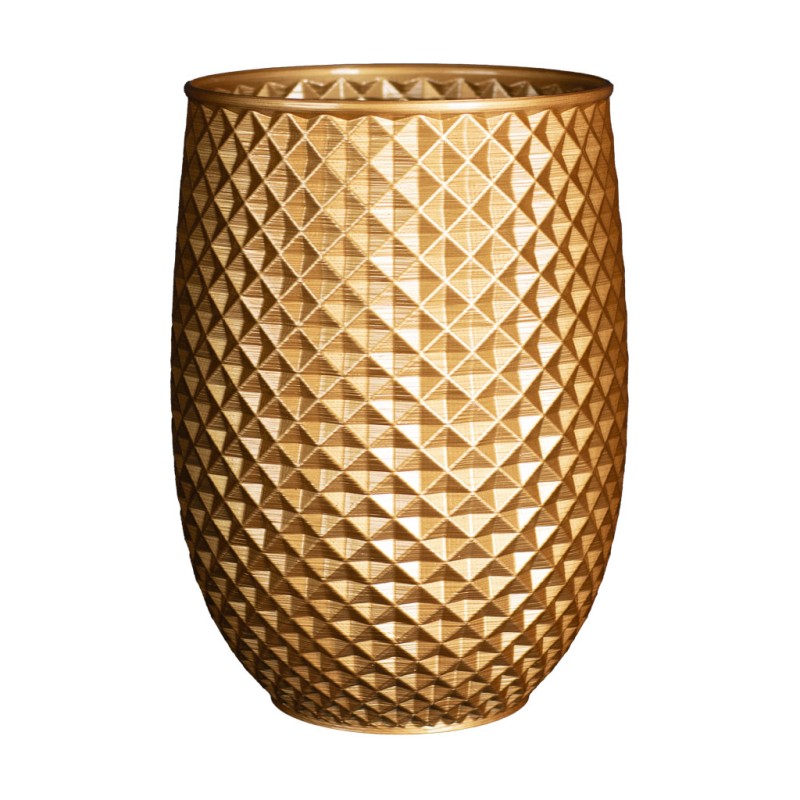 Cache pot haut design Ananas  - Couleurs: Or - Volume: 19L