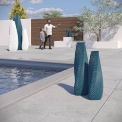 Vase haut motif en relief Ananas