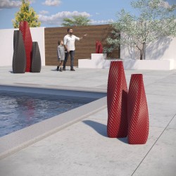 Vase haut motif en relief Ananas