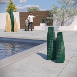 Vase haut motif en relief Ananas