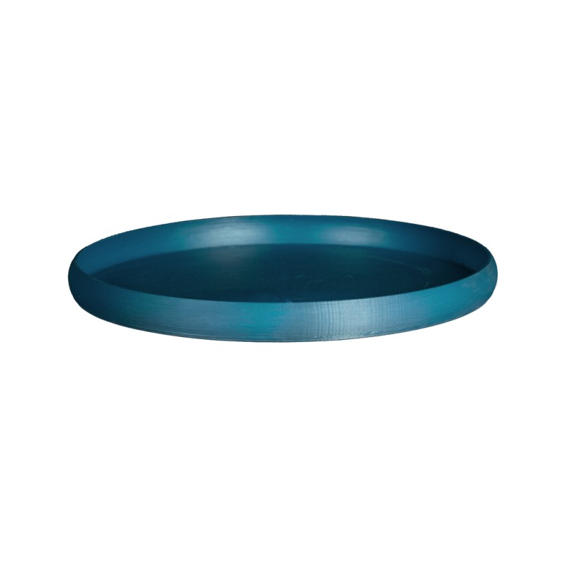 Soucoupe ronde pot de fleur grande taille  - Couleurs: Bleu paon - Volume: 14L