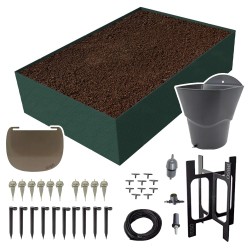 Carré potager 80x120cm - Arrosage autonome goutte à goutte - Kit 10 plants