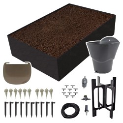 Carré potager 80x120cm - Arrosage autonome goutte à goutte - Kit 10 plants