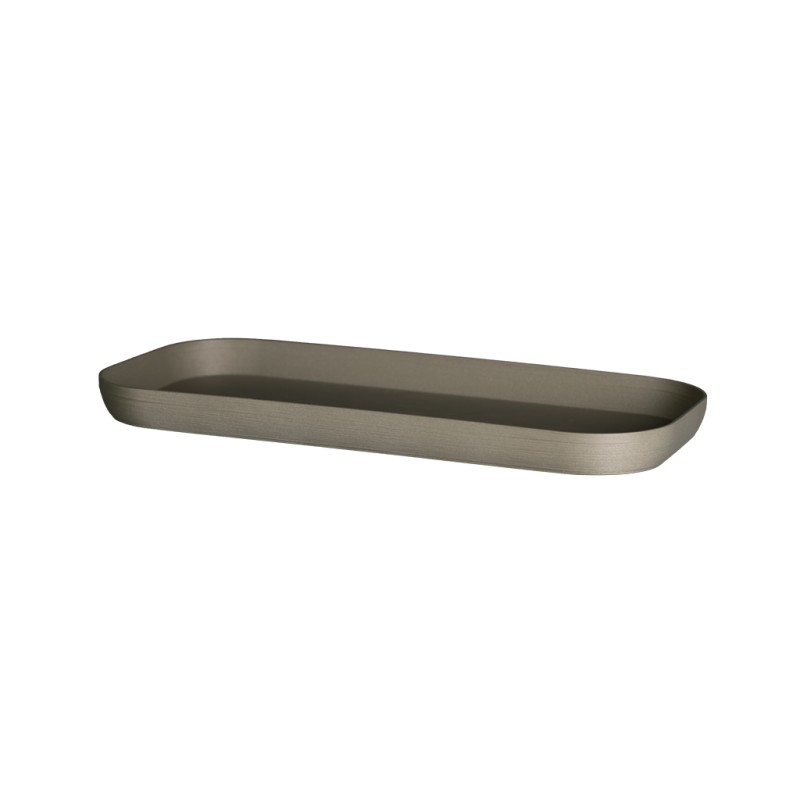 Coupelle pot de fleur rectangulaire – Soucoupe pour jardinière  - Couleurs: Gris - Taille: 33.5 x 17