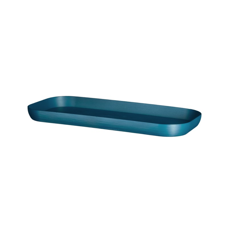Coupelle pot de fleur rectangulaire – Soucoupe pour jardinière  - Couleurs: Bleu paon - Taille: 33.5 x 17