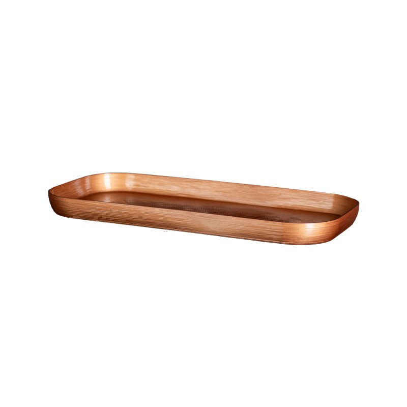 Coupelle pot de fleur rectangulaire – Soucoupe pour jardinière  - Couleurs: Bronze - Taille: 33.5 x 17