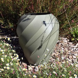 gros pot de fleur design spirale gris jarre exterieure