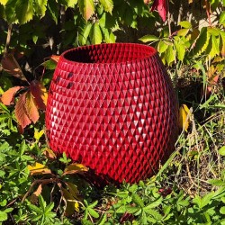cache pot rouge decoratif pour jardin terrasse