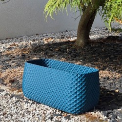 jardiniere plastique bleu design resistante legere