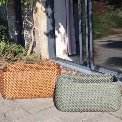 deux jardinieres design terrasse bronze et grise