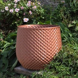 gros cache pot design cuivre deco jardin
