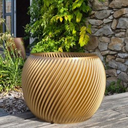 cache pot rond interieur exterieur grande taille or