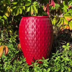 grande jarre moderne pot de fleur jardin rouge